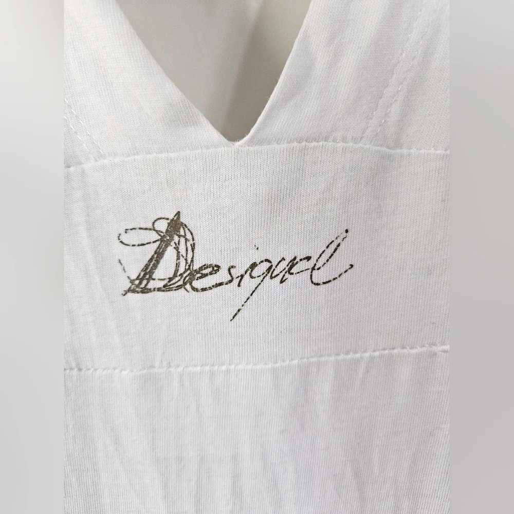 Desigual Patchwork Cotton Mini Dress Size 6 Boho Art Print Embroidered - Picture 6 of 11